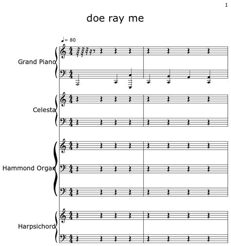 doe ray me - Sheet music for Piano, Celesta, Hammond Organ, Harpsichord ...