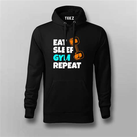 Eat Sleep Gym Repeat Hoodies For Men - TEEZ.in