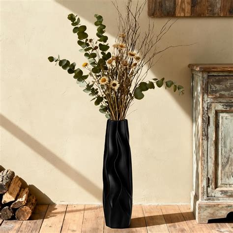 Amazon.com: Extra Large Black Floor Vase - 15.7" Modern Decorative ...