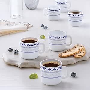 Larah by BOROSIL Jazzblue Opalware Coffee Mug 100ml - Dishwasher and ...