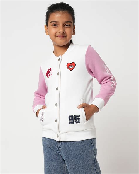 GIRL White Colourblocked Bomber Jacket