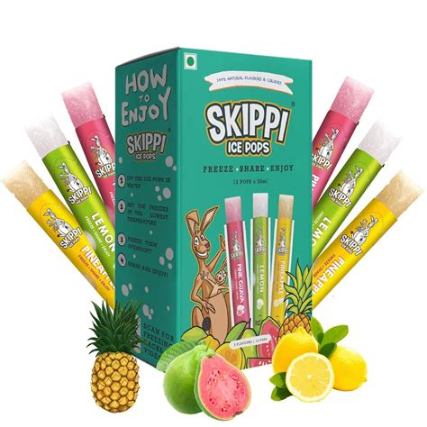 Skippi Ice Pops Skippi Icepops Natural Ice Popsicles (Pink Guava ...