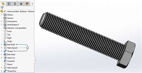 Insert External Thread On a SolidWorks Part 的图像结果