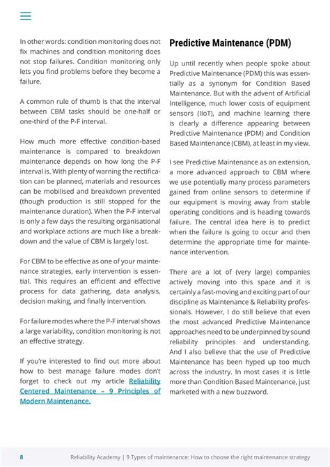 9 Types of maintenance: How to choose the right maintenance strategy | PDF