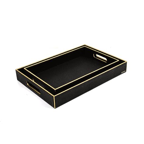 Leatherette | Rectangle Tray Set of 2 | Ichkan – ICHKAN by Day To Day