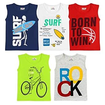 Buy Kuchipoo Boys Regular Fit Sleeveless Cotton T-Shirts (KUC-TSHRT-247 ...