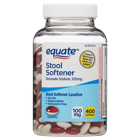 Equate Docusate Sodium 100 Mg Stool Softener Softgels (400 each) Delivery or Pickup Near Me ...