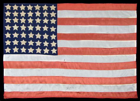 49 Star Antique Flag | A Great Homemade Example | Alaska Statehood ...