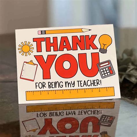 Teacher Appreciation Cards From Students