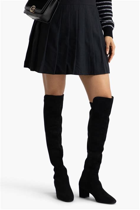 STUART WEITZMAN Gillian 60 microstretch and suede over-the-knee boots ...