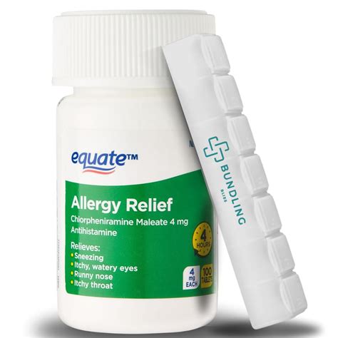 Buy Equate Chlorpheniramine Maleate 4mg, Antihistamine y s, 100 Count ...