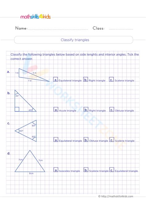 Image result for Classifying Triangles Worksheet