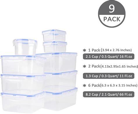 Buy Tauno Food Storage Containers Airtight with Lids, Reusable Plastic ...