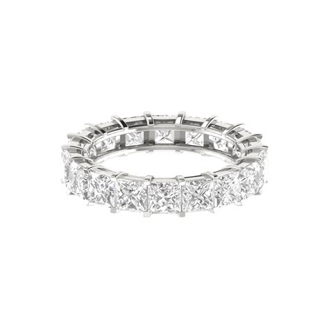 10 Pointer Eternity Princess Cut Diamond Platinum Wedding Ring for Wom