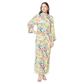 Buy Elexuras Allover Print Shirt Style Dress with Viscose Fabric Maxi ...