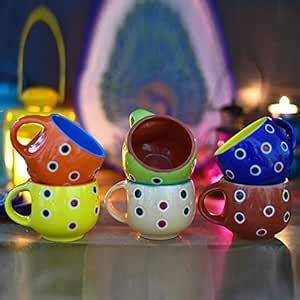 Buy La Lady Store Multi S. Pari Tea/Coffee Cups, 180 Ml, Set of 6 ...
