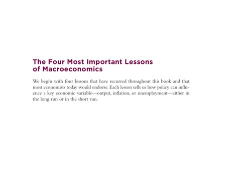 The Four Most Important Lessons of Macroeconomics - MACRO ECONOMICS ...