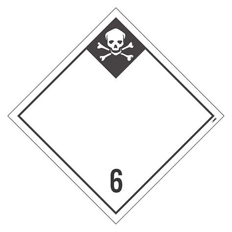 Nmc Dot Placard Sign, 6 Poisonous And Infectious Substances, Blank ...