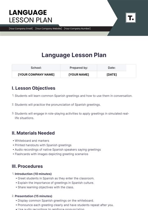 Image result for ESL Lesson Plan Template