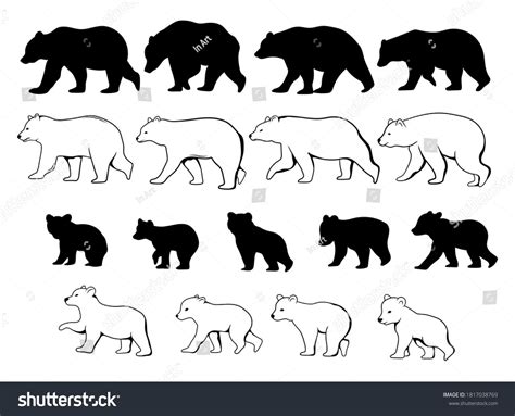 Bear Tattoo Silhouettes Collection