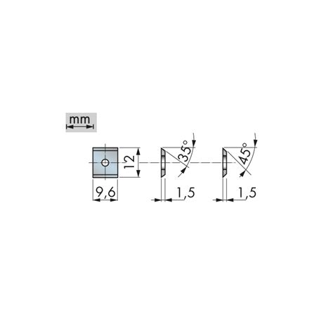 Reversible Blade | Width 12 mm Length 9.60 mm | 2 pieces | Felder Group ...