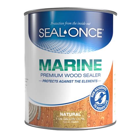 Seal-Once Marine Natural Premium Wood Sealer, 1 Gallon, Deck Outdoor ...