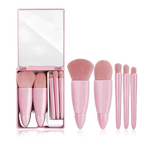 Gleva 5 Pcs Travel Friendly Mini Makeup Brush Set, Compact Size ...