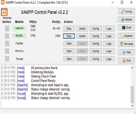 Image result for Xampp Control Panel V3.2.4