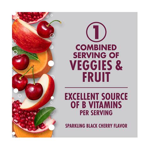 Buy V8 +Energy Sparkling Black Cherry Juice Energy Drink, 11.5 fl oz ...