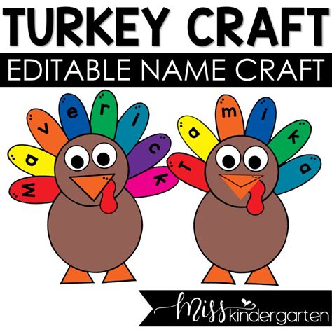 Turkey Name Craft For Preschoolers Printable - Printable Free Templates