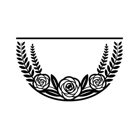 Elegant Floral Wreath Border, Vintage - Roses - Laurel 67982201 Vector ...