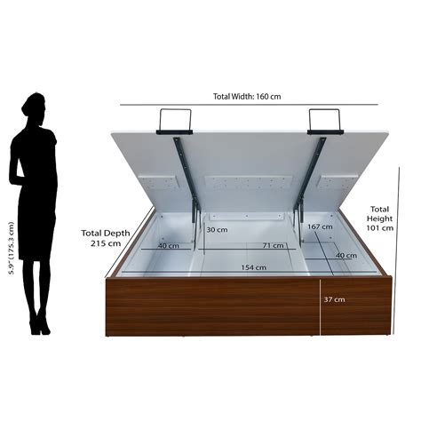 Buy Capsule Prime Bed with Semi Hydraulic Storage (Walnut) | Nilkamal Homes
