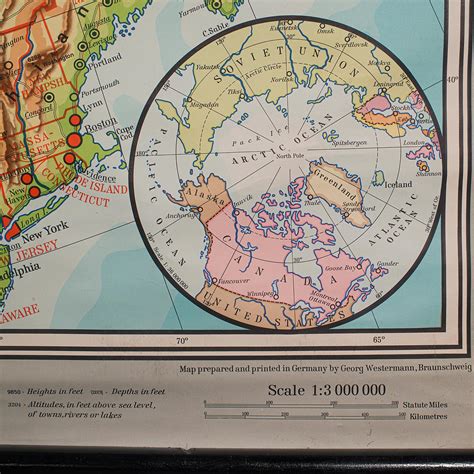 Very Large Vintage Map of Canada, German, Education, Institution, Cartography For Sale at ...