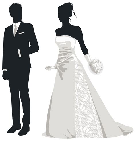 Bride and Groom Silhouettes PNG Clip Art - Best WEB Clipart