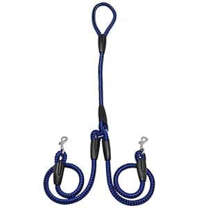 Kuntrona Braided Double Dog Leash Nylon 2 Way Coupler Rope Two Dogs ...