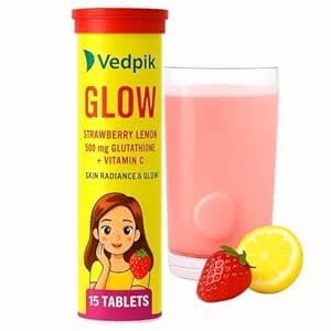 GLOWING TABLETS Strawberry Lemon Effervescent Tablets, Glutathione ...