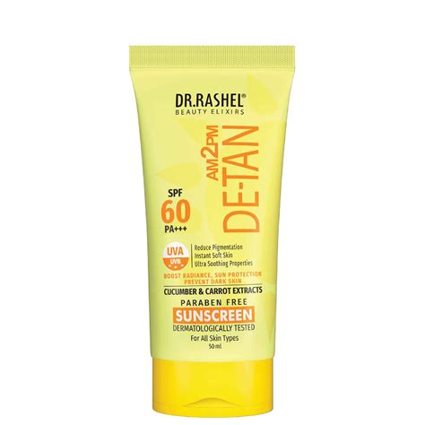Detan Sunscreen SPF 60 | UVA/UVB PA++++ Tan Protection – Dr.Rashel