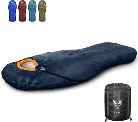 Amazon.com : Azitrek 0 Degree Mummy Sleeping Bags for Adults Camping | XXL Big and Tall 3-4 ...