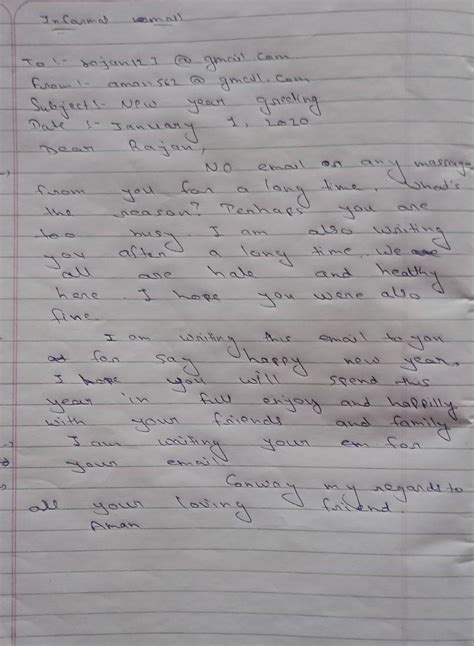 Write an email to your friend giving him New Years greetings - Brainly.in