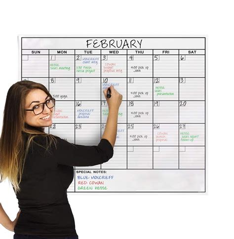 Dry Erase Laminated Jumbo Wall Calendar, Huge 24-inch by 36-Inch Size ...