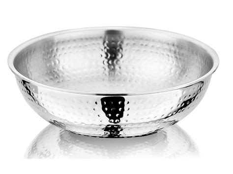 Buy NIRLON Hammered Triply Stainless Steel Tasra/Tasla | 24cm | Silver ...