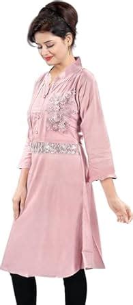 NAIVETY Pure Cotton Casual Applique Mandarin Neck 3/4 Sleeve Straight ...