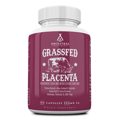 Ancestral Supplements Grass Fed Beef Placenta w/ Liver (180 Capsules) | Nature's Fix