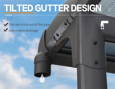 Buy PURPLE LEAF Outdoor Polycarbonate Pergola 10' x 13' with ...