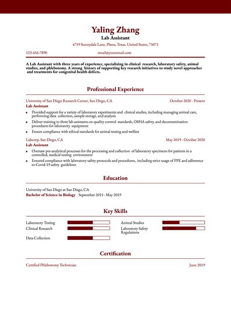 Image result for Lab Assistant Resume
