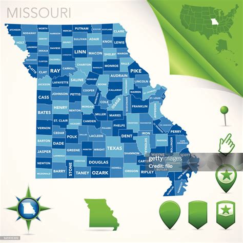 Missouri County Map High-Res Vector Graphic - Getty Images