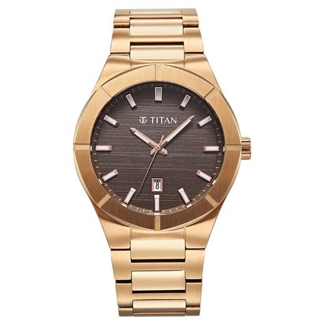Buy Online Titan Regalia Marque Analog with Brown Dial Rose Gold Strap ...
