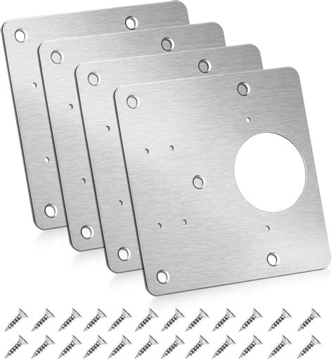 Buy 4Pcs Hinge Repair Plate,Cabinet Hinge Repair Plate Kit with Hole ...