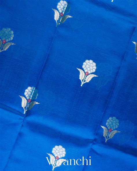 Ink Blue Pure Puna Silk Saree – Varanchi