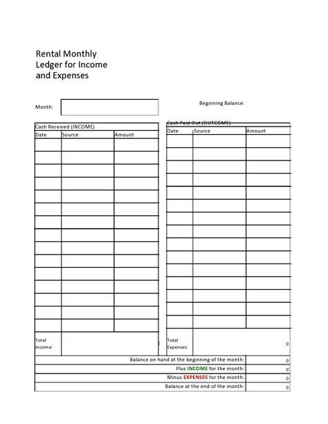 Tenant Ledger Template